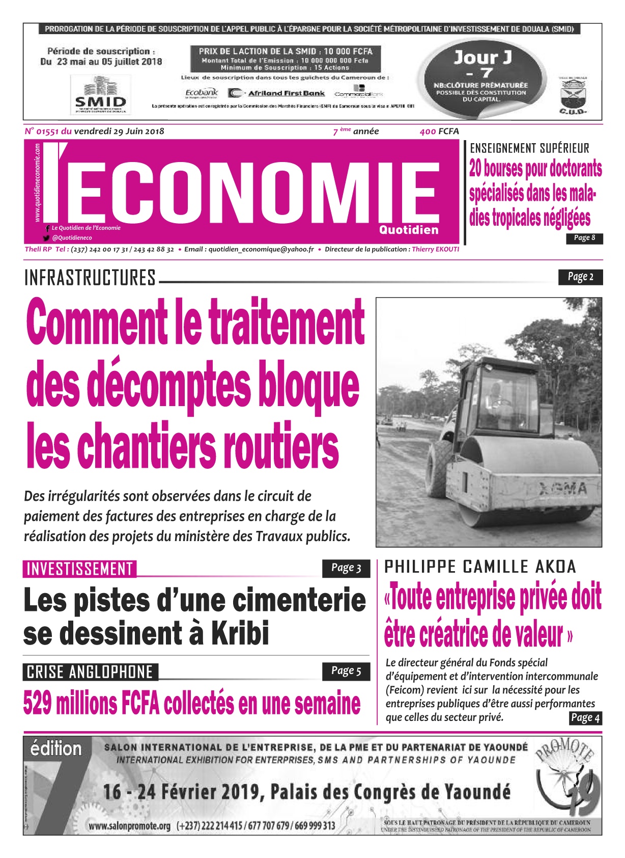 Le Quotidien de l'Economie - 29 juin 2018