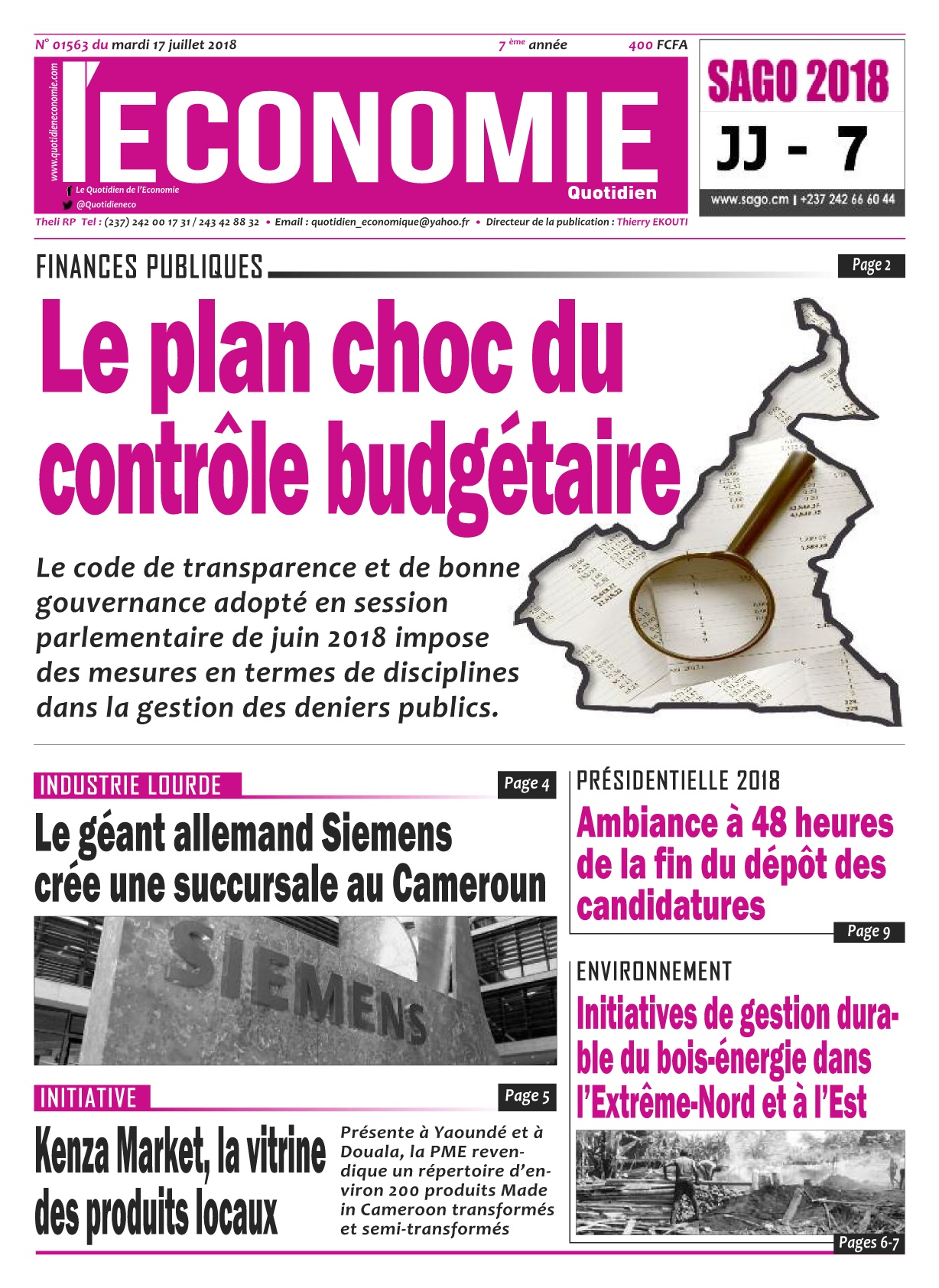 Le Quotidien de l'Economie <br/> 17 juillet 2018