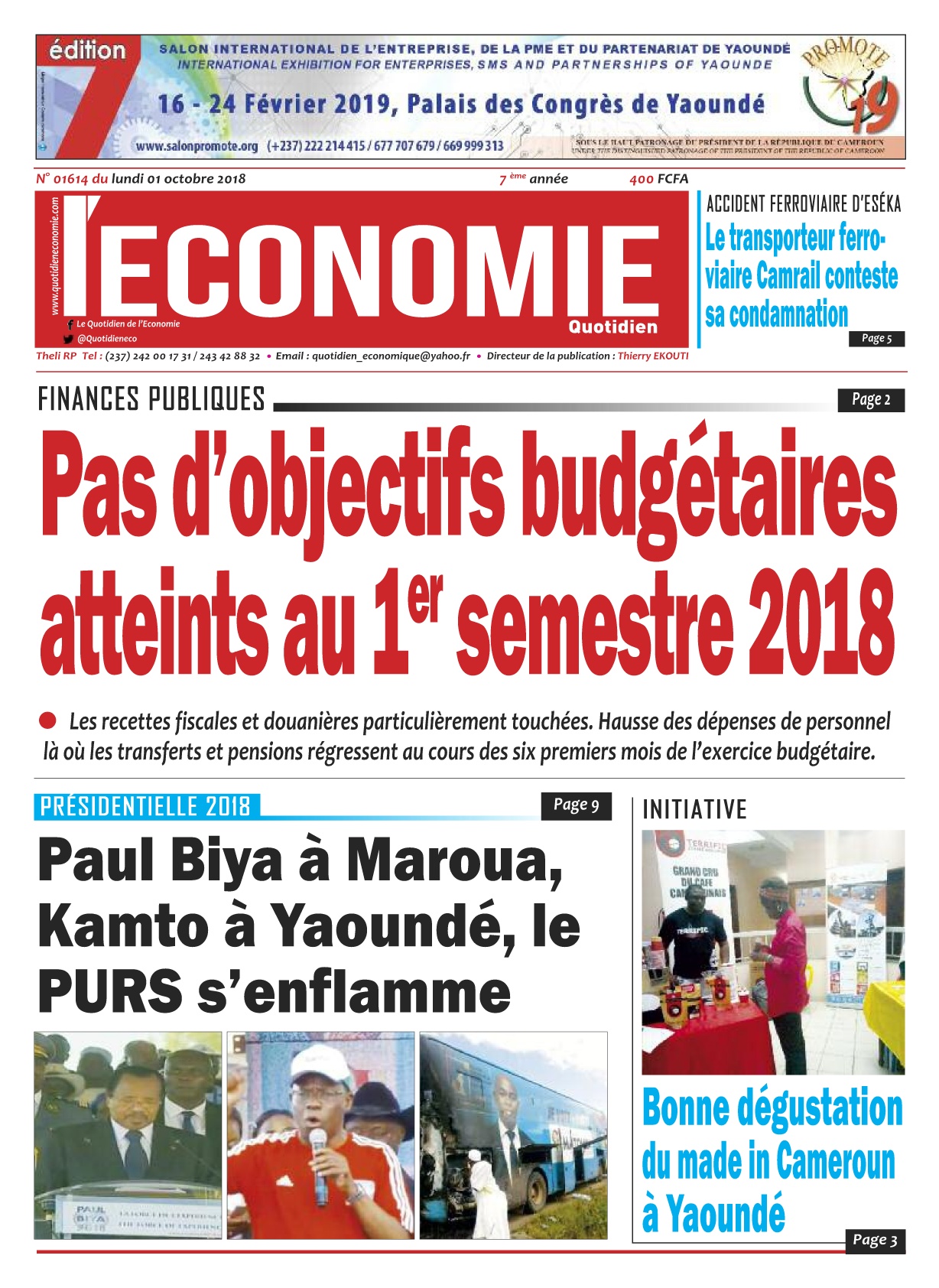 Le Quotidien de l'Economie - 01/10/2018