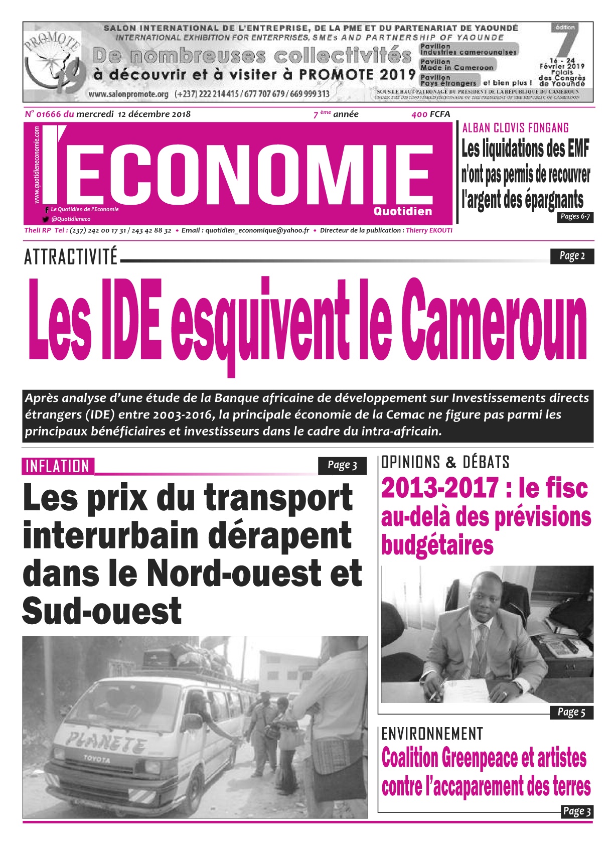 Le Quotidien de l'Economie - 12/12/2018