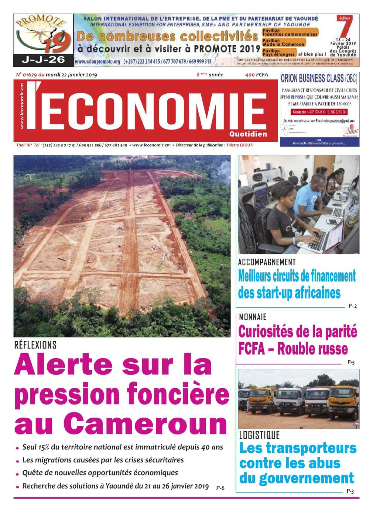 Le Quotidien de l'Economie - 22/01/2019