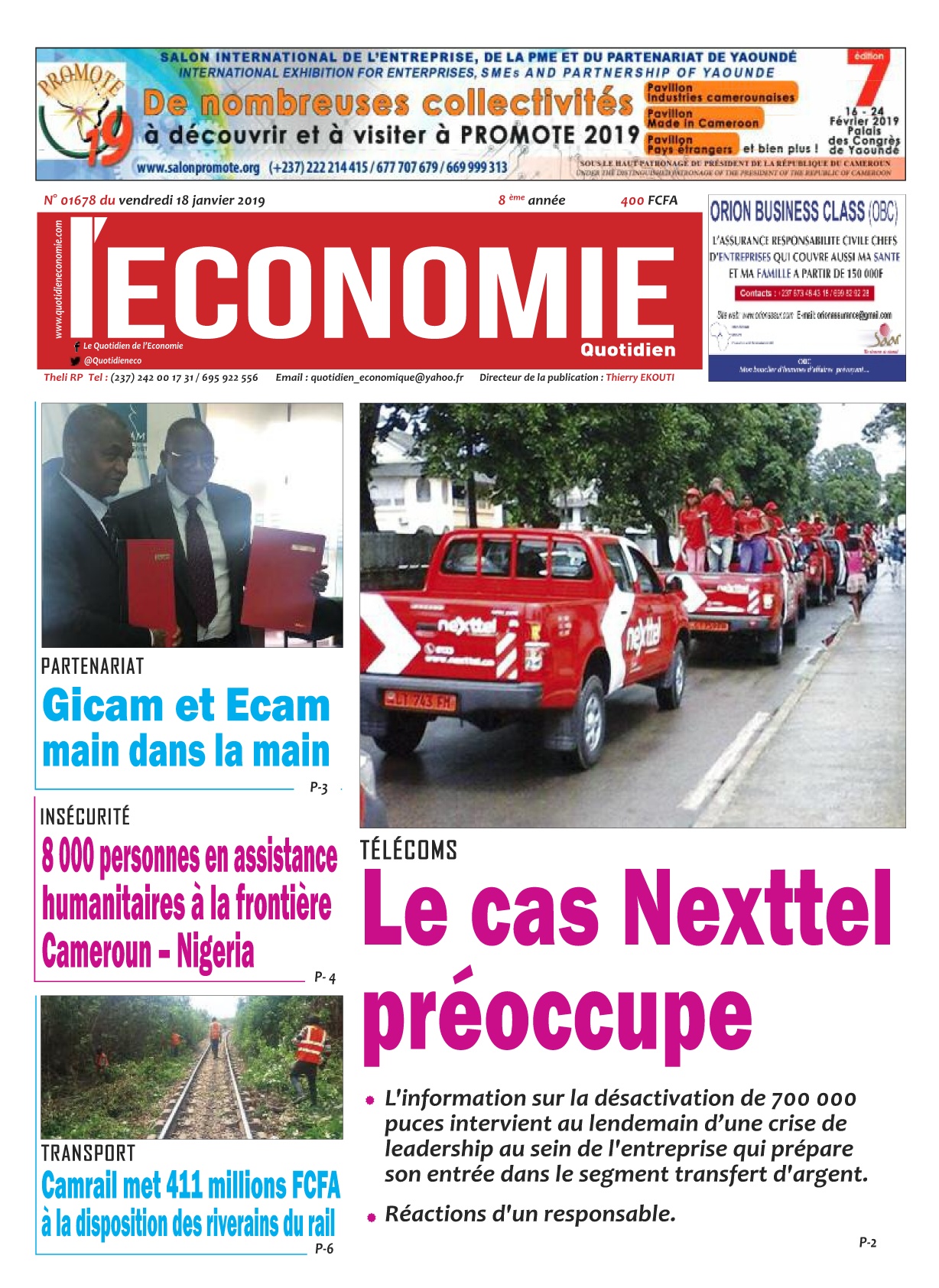 Le Quotidien de l'Economie - 18/01/2019