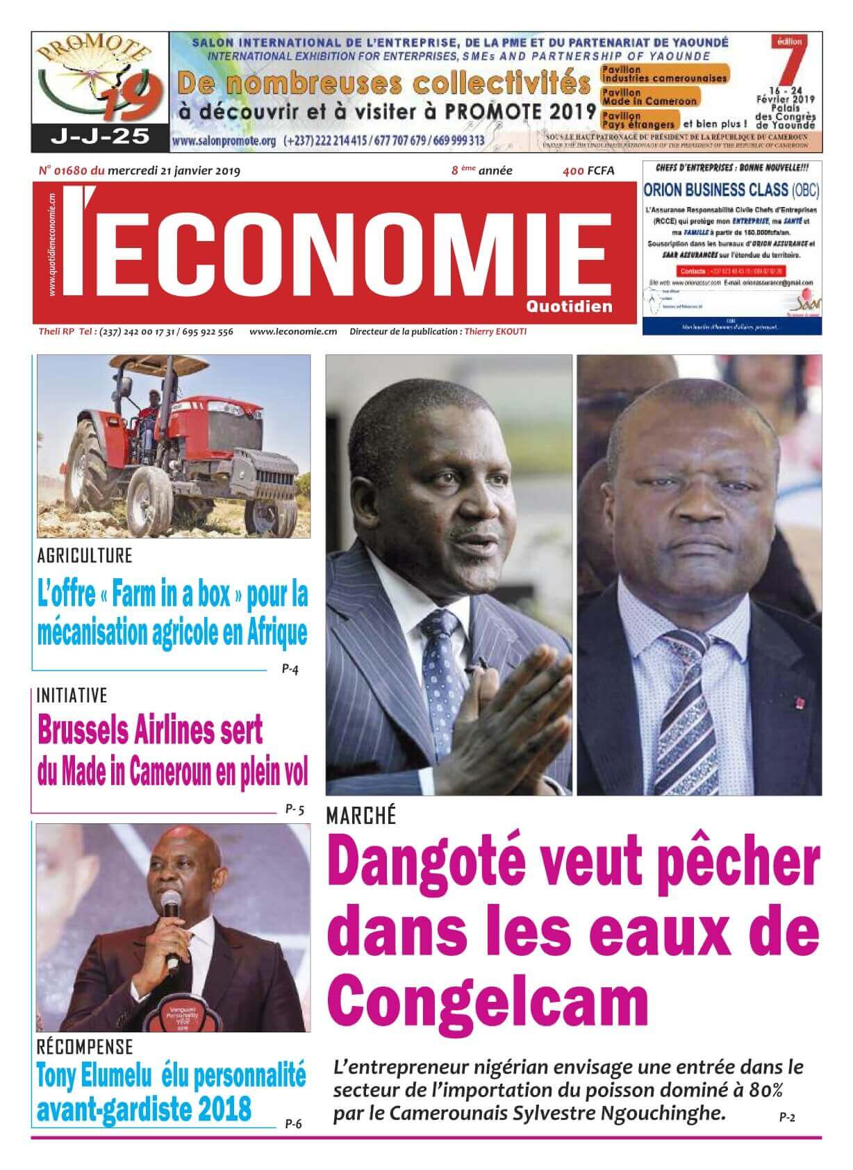 Le Quotidien de l'Economie - 23/01/2019